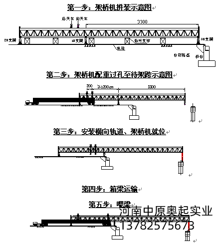 安裝橫向軌道、架橋機(jī)就位